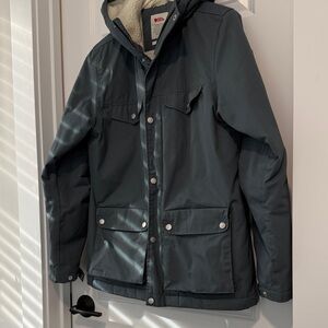 Fjallraven Dark Bluish/gray Hooded Ski Jacket